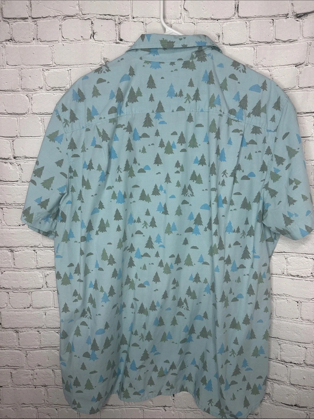 The North Face Bigfoot Sasquatch Forest Print Button Up Shirt Men’s XXL